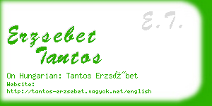 erzsebet tantos business card